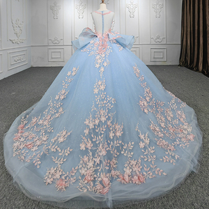 Robe de soirée élégante sans manches, col rond, fleurs, style robe de bal, Jancember DY9510 - Product Image 3