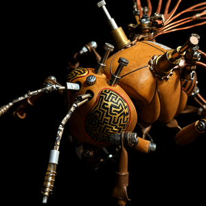 Sculpture <span class=keywords><strong>d</strong></span>'abeille steampunk faite à la main Sunmuse Studio, Art en bois noir africain et laiton, <span class=keywords><strong>D</strong></span>écoration <span class=keywords><strong>d</strong></span>'intérieur mécanique LED de collection - Product Image 4