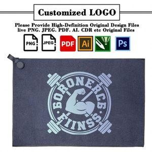 Serviette de golf promotionnelle en gros à séchage rapide, cadeau d'affaires, jacquard, imprimée à la main, avec logo personnalisé brodé - Product Image 3