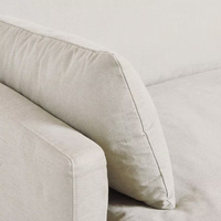 Designer-Modell im Natürlichen & Lässigen Stil 3-Sitzer Chaiselongue-Sofa Weißes Stoffbezogenes Sofa