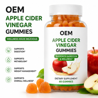 Gummies de Vinaigre de Cidre de Pomme à Marque Blanche OEM, Extrait de Grenade, Vitamine B12, Gummies ACV 5% Acide Acétique