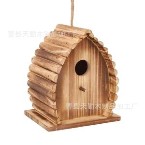 Nid d'oiseau suspendu en bois créatif pour décoration extérieure de patio, cabane pour colibris, abri de repos pour oiseaux transfrontalier - Product Image 5