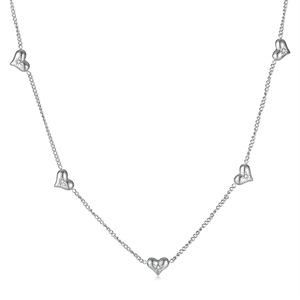 Wholesale Collier Acier Inoxydable <strong>Bijoux</strong> 18K Gold Plated Stainless Steel <strong>Zircon</strong> Heart Charm Clavicle Chain Jewelry Necklaces - Product Image 1