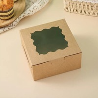 Boîte à gâteau personnalisée en carton blanc transparent avec fenêtre, boîte à gâteau en papier kraft pour muffins, tartes, bonbons