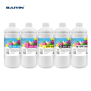 Baiyin Không Có Tắc Nghẽn In Kỹ Thuật Số Dtf Mực 1Kg Cmyk + W 5 Màu Sắc Thăng Hoa Truyền Nhiệt Dtf Mực Với Màu Sắc Tinh Tế Mực - Product Image 1