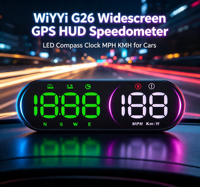Velocímetro GPS HUD LED de Pantalla Ancha WiiYii G26 2026 con Brújula, Reloj, USB, Monitor de Velocidad MPH/KMH para Autos de Gasolina
