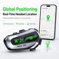   Casque de moto 5.3 avec interphone 1000mAh IPX6, commande vocale IA hors ligne, positionnement iOS et réponse automatique