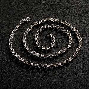 Cadena de Eslabones en Forma de O de Acero Inoxidable Chapada en Oro de 5 mm, Collar y Pulsera de Estilo Punk para Hombre con Circonita Cúbica - Product Image 2