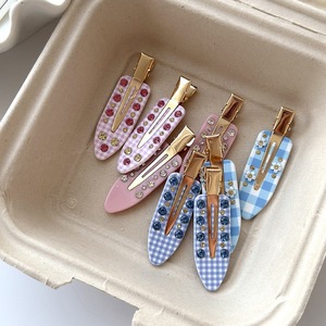 Barrettes à cheveux personnalisées en acétate, mignonnes, avec strass étincelants, sans pli, luxueuses, pour femmes, motif floral - Product Image 2