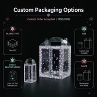 Boîtes d'emballage en plastique PVC transparent personnalisé Boîte en plastique pliable Emballage transparent Cadeau faveur Boîte en acétate pour Noël