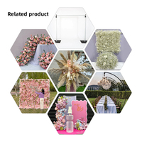 Guirlande de fleurs séchées style bohème avec herbe de la pampa et feuilles de palmier, arrangement floral artificiel pour mariage en extérieur, décoration de jardin et de fête