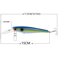 Nouvelle leurre de pêche Minnow en 8 couleurs, 15cm/18.7g, en plastique ABS épaissi à longue queue, pour la pêche en mer et les poissons d'eau salée, appât dur