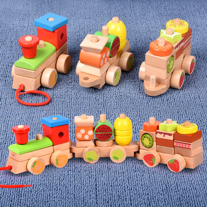Tren Montessori de Frutas Set de Encaje de Formas Bloques de Apilamiento DIY Rompecabezas Geométrico Tractor Juguetes Educativos para Niños y Niñas - Product Image 1