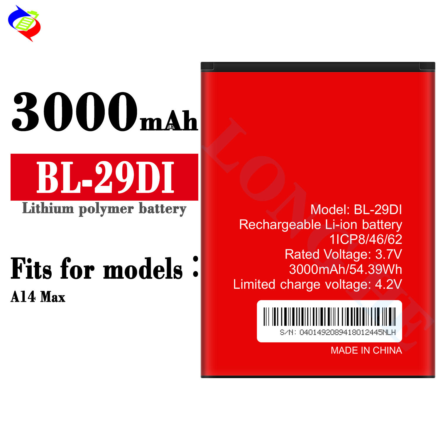 BL-29Di 3000MAh OEM Baterai Ponsel Li-ion untuk Itel A14 Max Batteira