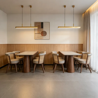 Ensemble table et chaises de restaurant Tongli, style nordique moderne, bois massif, couleur personnalisable, mobilier de salle à manger de luxe pour hôtel, 2 places