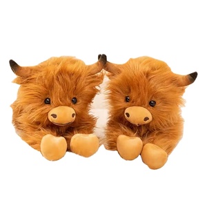 Couette en peluche super douce personnalisée en gros, motif vache des Highlands écossaise, avec rembourrage en coton PP pour enfants - Product Image 1