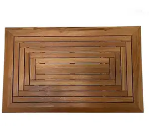 Большой твердый деревянный коврик для душа из тикового дерева для ванной комнаты 31x20