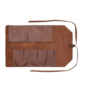 Bolsa de Herramientas Plegable de Cuero Crazy Horse, Bolsa Enrollable para Herramientas de Barbacoa, Bolsa de Almacenamiento para Tijeras de Peluquería, Bolsa para Herramientas de Ferretería - Product Image 3