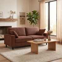 Sofá de Dos Plazas en Forma de L, Moderno y Ecológico, de 81.8 Pulgadas, con Tapicería Cómoda, Estructura de Hierro y Madera Resistente, para Sala de Estar o Apartamento