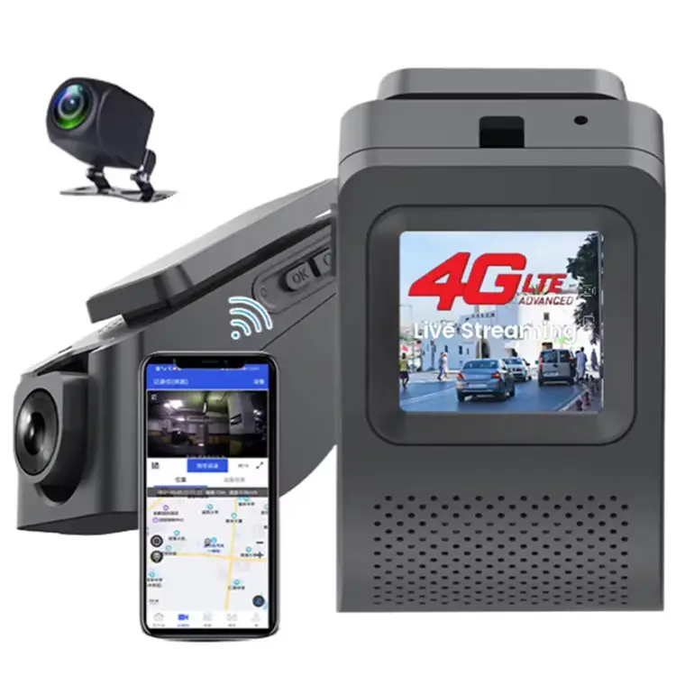 Mini Hidden 4G Dash Camera With WIFI Hotspot GPS Tracking Phone Live Video Check Dual Cams HD1080P Dash Car Dvrs