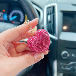 Valentine'S Day Gifts <b>Heart</b> Shaped Bling Resin Keychains Backpack <b>Bag</b> Charm Decoration Key Ring for Girls - Product Image 6
