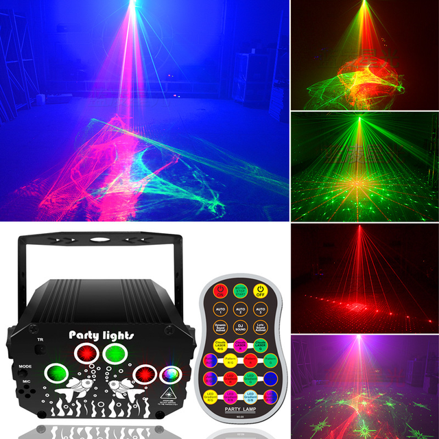 LED Sound Activated Beam Lights Strobe Projector DJ Disco Party Lights IP54 Rated DMX512 Control