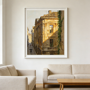 Decoración de Pared con Paisaje Urbano Pintado a Mano, Pintura Abstracta con Textura, Pintura al Óleo sobre Lienzo Hecha a Mano - Product Image 1