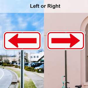 Panneaux de flèche réfléchissants en aluminium de 12x6 pouces, protégés contre les UV, durables, résistants aux intempéries, faciles à installer, utilisation intérieure/extérieure (rouge) - Product Image 4