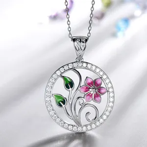 Flower Charm Silver 925 Jewelry Making Supplies Leaf Ring Silver Enamel Charms Wholesale