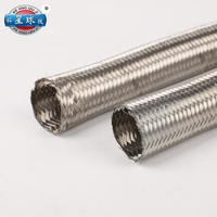 Tuyaux de gaz flexibles haute pression en acier tressé, doublés de PTFE et zingués, pour applications chimiques, alimentaires, boissons, stations-service, pharmaceutiques et anti-corrosion
