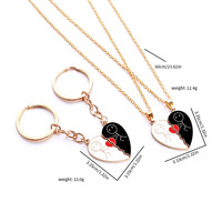 En gros Porte-clés magnétique en forme de cœur, Pendentif d'amour assorti, Collier de couple, Décoration de sac à dos tendance, Petit cadeau