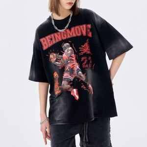 เสื้อยืดแขนสั้นผู้ชายลาย Slam Dunk นักบาสเก็ตบอลสุดเท่ ล้างสีแบบวินเทจ คุณภาพสูง ผ้าฝ้าย 100% - Product Image 5