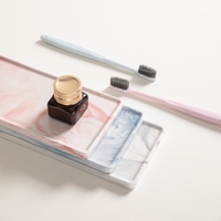 Organisateur de commode décoratif pour la maison en marbre personnalisé parfum plateau cosmétique salle de bain vanité plateau à bijoux en céramique