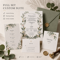 Cartes d'invitation de mariage pliables personnalisées, design élégant botanique floral et eucalyptus avec détails multi-pages et itinéraire