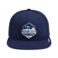 Casquette Snapback à 6 panneaux à visière plate avec broderie 3D et motif lettres pour la pêche et la plage