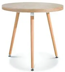Modern design Nordic style Round particle board top beech wood legs restaurant table dining table coffee table
