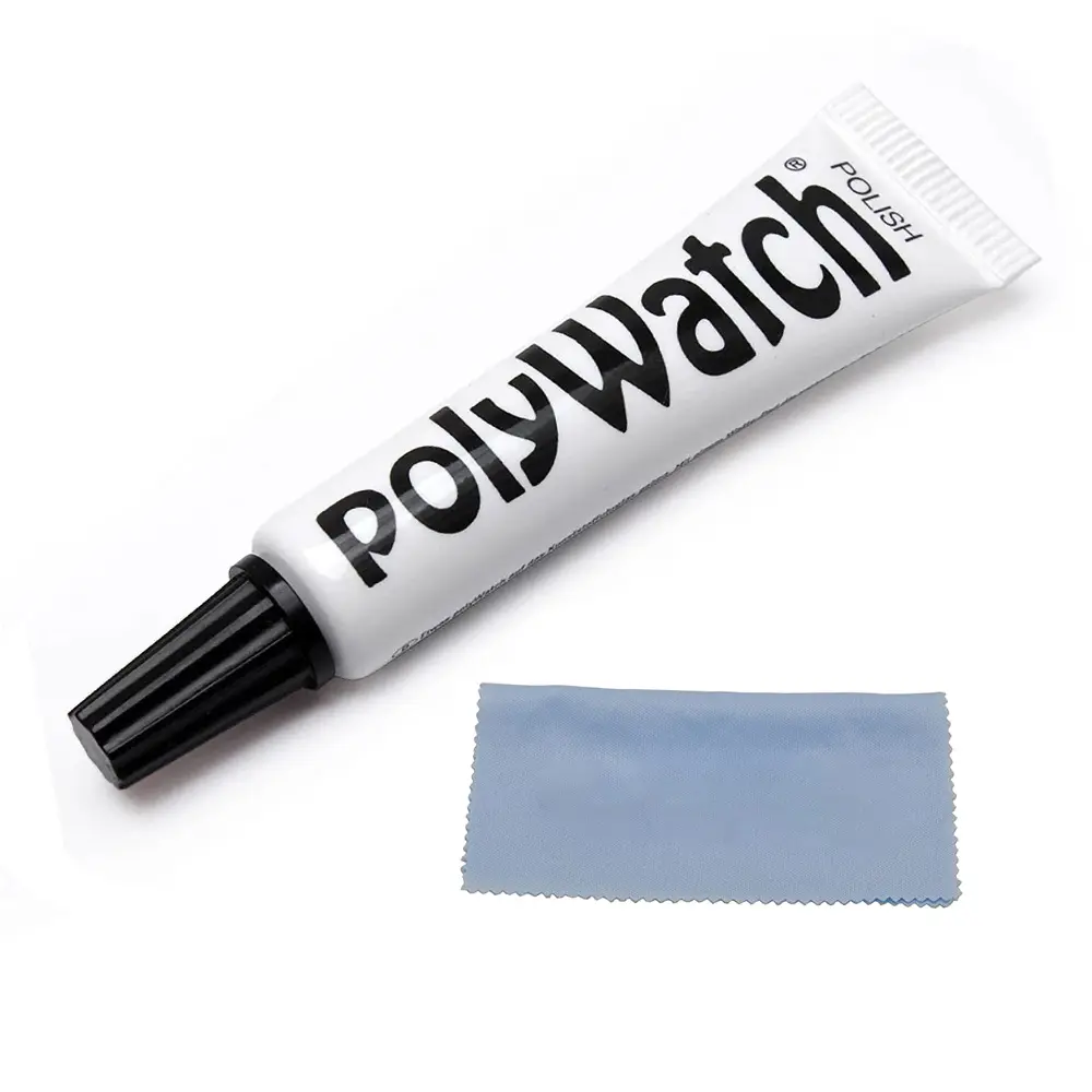 Original German Polywatch Watch Plastic Acrylic Crystal Glass Polish & Scratch Remover Repair Tool with Blue Cloth