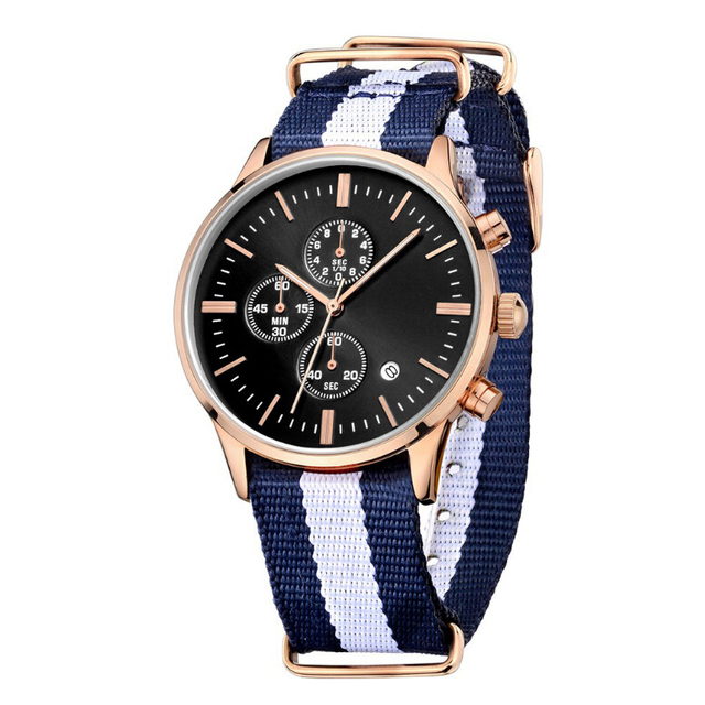 Classic Brand Fashion Custom Watch Nylon Band Quartz Waterproof Stainless Steel Design Watch Wrist Man Luxury