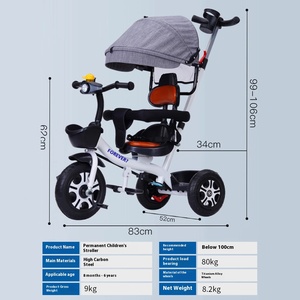 Disponibile all'ingrosso: Triciclo leggero grande per bambini, bicicletta per neonati, passeggino per bambini da 6 mesi a 5 anni - Product Image 3