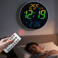 DST Digitale Wanduhr Automatische Zeitsynchronisation BT Smart Lichtsensor Wecker Countdown-Funktion