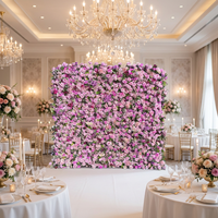 Panneau mural en tissu de soie SPR, fleurs de rose et d'hortensia avec verdure, pour décoration de toile de fond de mariage, hôtel, anniversaire