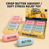 Jouets Squishy en Gros en Forme de Bâtonnet de Beurre Croustillant, Jouets à Presser au Son Croquant, Jouets Anti-Stress à Rebond Lent, Cadeau pour le Jeu