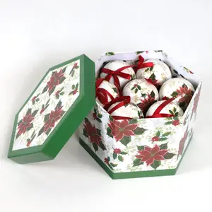 Décoration de vacances nouvel an emballage de cadeau personnalisé fantaisie suspendu ensemble de boules en plastique de Noël classique arbre de Noël pendentif petites boules
