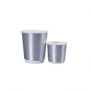 E Craft Eco-Friendly Biodegradable Paper Cups Single Wall Ripple Gold Foil Custom Logo Recyclable 2-16oz Sizes - Product Image 2