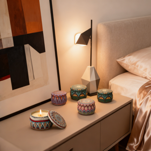 Oshine Lot de 4 bougies parfumées Mandala pour la chambre à coucher, le salon et la salle de bain - Product Image 1