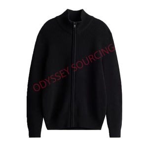 Pull cardigan zippé pour enfant élégant pour l'hiver, 100% coton, look moderne pour l'école et les occasions décontractées - Product Image 1