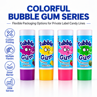 Tube d'emballage personnalisé pour chewing-gum, conteneur en aluminium et plastique avec bouchon à vis 12,7-35 mm, logo imprimé UV, qualité alimentaire