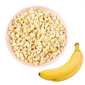 Dés de <span class=keywords><strong>banane</strong></span> lyophilisés Halal, faible MOQ, emballage personnalisé, garniture pour smoothie, collation végétalienne saine, en vrac - Product Image 1