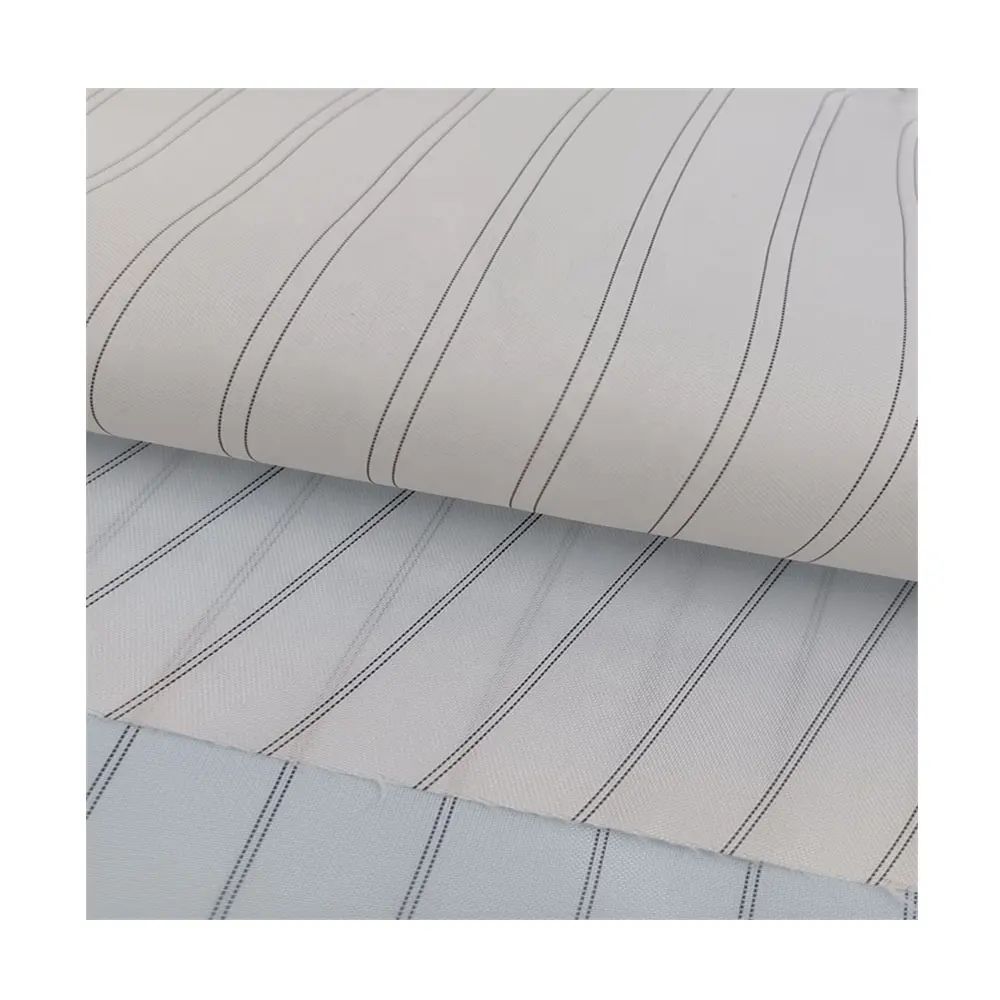Ucuz 210T tafta 60GSM dokuma % 100% Polyester toptan beyaz taban siyah şerit desen kollu astar kumaş takım için