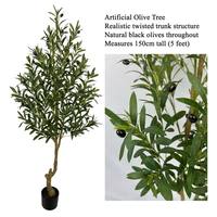Arbre d'olivier artificiel réaliste en plastique, feuilles naturelles - Écologique, pour intérieur/extérieur, décoration de bureau, maison, événements (hauteur 155-230m)